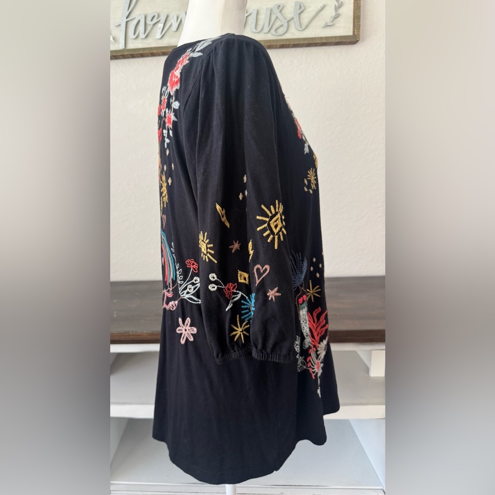 Johnny Was Ruth Puff Sleeve Embroidered Floral Tee Top Women's Size S 1 - Picture 6 of 10